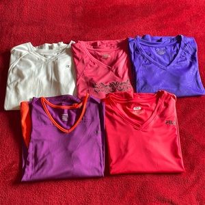 Set of 5 Womens Workout Shirts Size XL